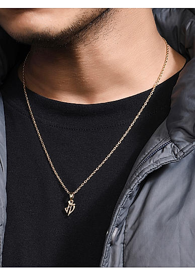 The Bro Code Gold Plated Maa Pendant Necklace for Men