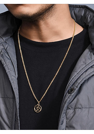 The Bro Code Silver Plated OM Pendant Necklace for Men
