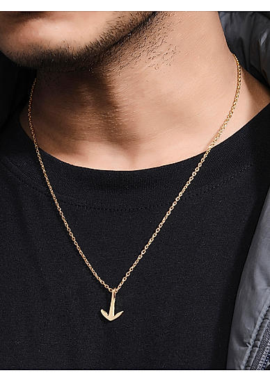 The Bro Code Gold Plated Arrow Pendant Necklace for Men