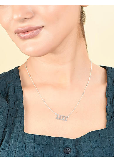 Toniq Classy Silver Numeric 1111 Casual Wear Charm Angel Pendant  Necklace For Women