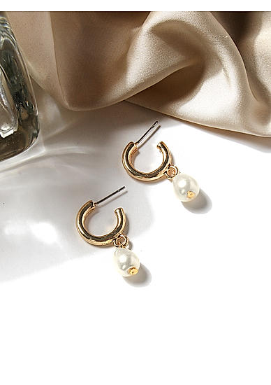 Gold Plated Minimal Drop Earring