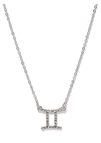 Silver Toned Studded Necklace For Women