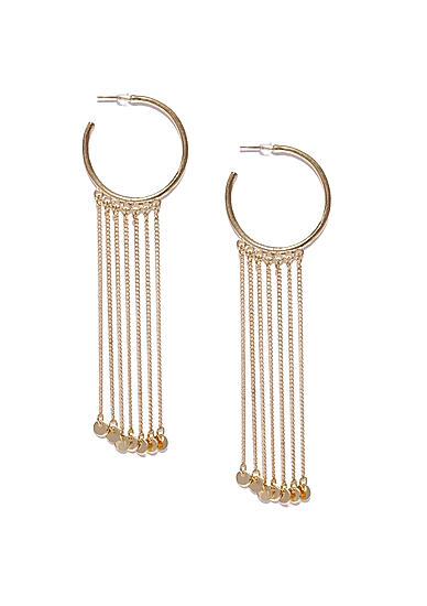 Gold-Toned Circular Half Hoop Earrings
