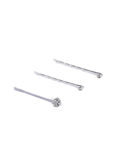 Silver-Toned Embellished Bobby Pins
