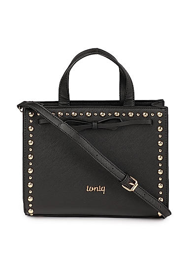 Black Studded Handheld Bag