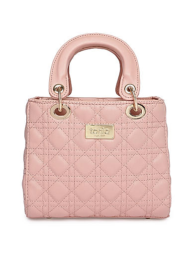 Light Pink Textured Handheld Bag