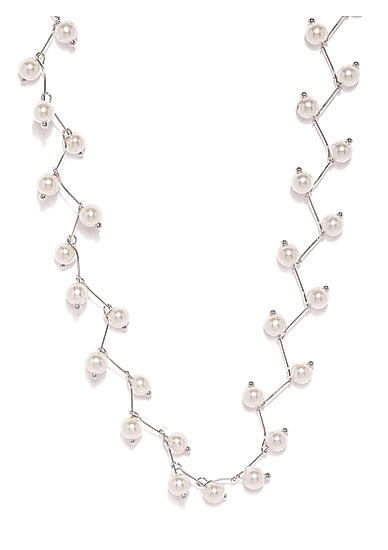 Silver-Toned and White Stone Studded Necklace