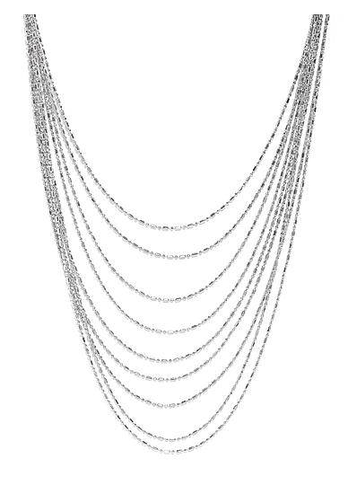 Silver-Toned Multi-Layered Chain Necklace