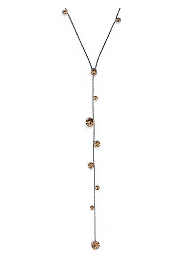 Gunmetal and Gold-Toned Stone Studded Necklace