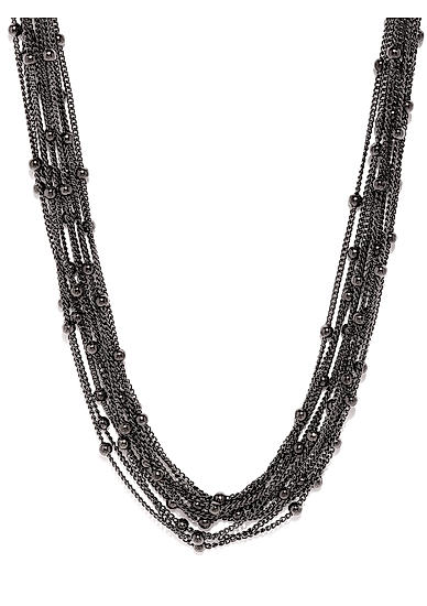 Black Multi-Layered Chain Necklace