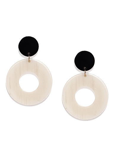 White Geometric Acrylic Drop Earrings