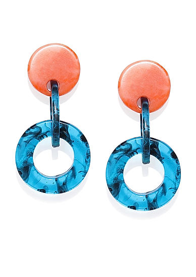 Blue Acrylic Drop Earrings