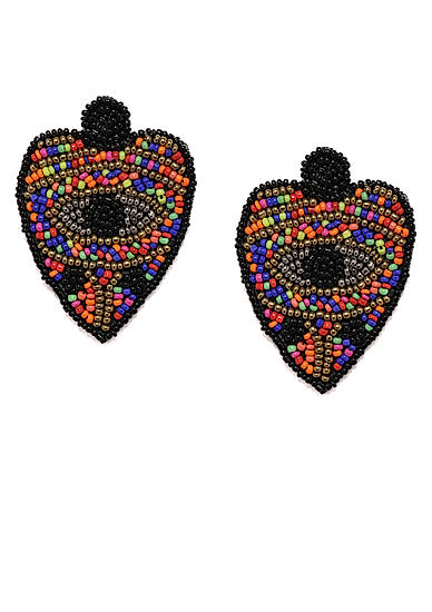 Evil Eye Heart Drop Earrings
