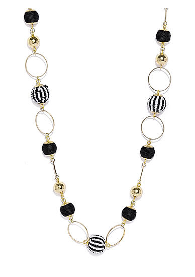 Black and White Bead Necklace For Women