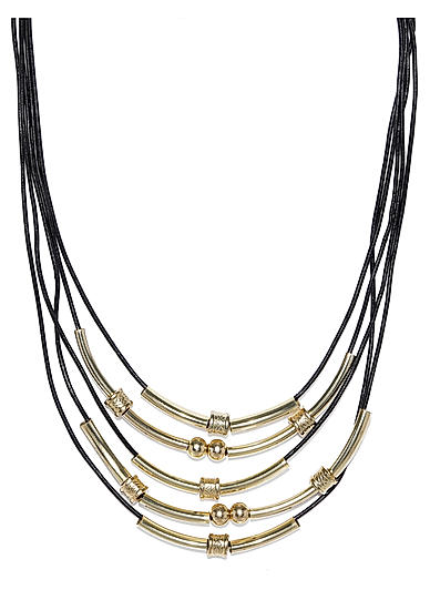 Black and Gold Layered Necklace For Women