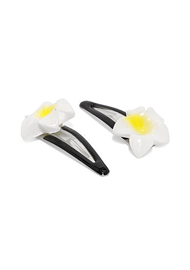 Set Of 2 Floral Plastic Clips For Girls