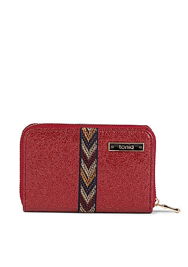 Red Embroidered Lace Wallet