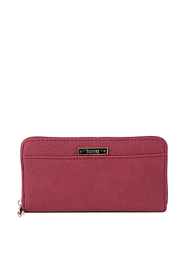 Red Textured Everyday Basic Wallet