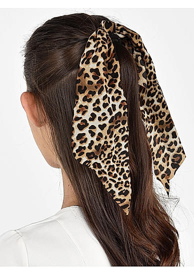 Tiger Print Hair Scarf Rubberband