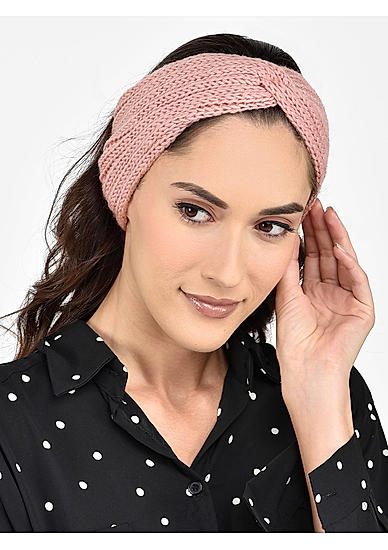 Toniq  Baby its Cold Outside  Pink Twisted Head Wrap For Women