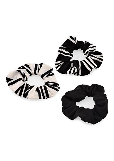 Toniq Set Of 3 Black and White Hair Scruchie For Women
