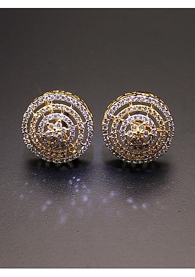 Gold-Toned and White Circular Studs