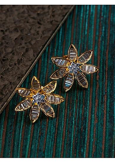 Gold-Toned Floral Studs