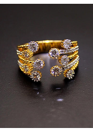 Destination Wedding Gold-Plated Embellished Ring