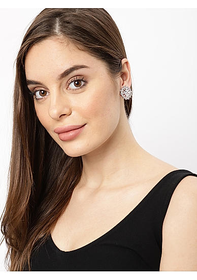Gold-Plated Cz Geometric Drop Earring For Women