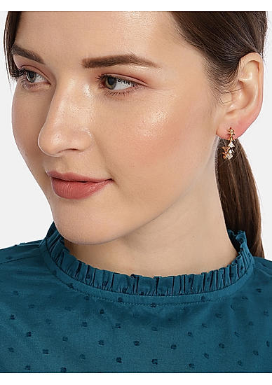 Gold-Toned Circular Half Hoop Earrings