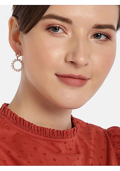 Rose Gold Geometric Drop Earrings