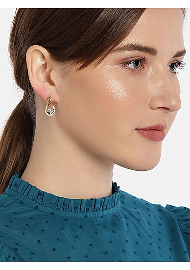 Gold-Toned Contemporary Hoop Earrings