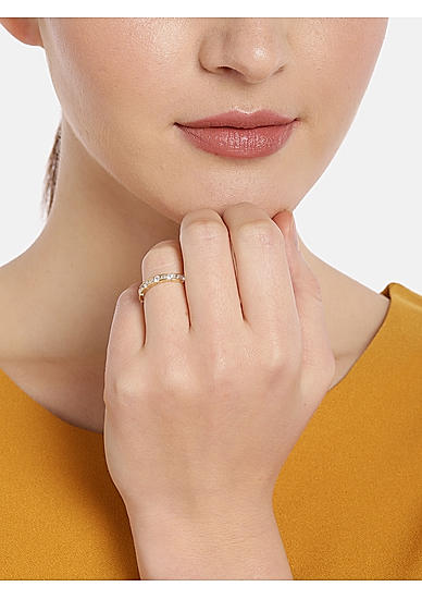 Gold-Toned Stone Studded Finger Ring