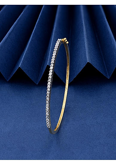American Diamond Rose Gold Plated Bangle-Style Bracelet