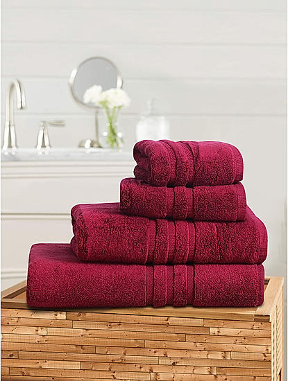 Bellagio Resort & Casino Dobby Weave Striped Trim Towel Set