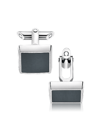 Stainless Steel  Grey Brushed Resin Cufflinks