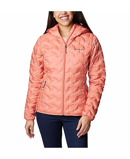 Columbia Women Orange Delta Ridge Down Hooded Jacket