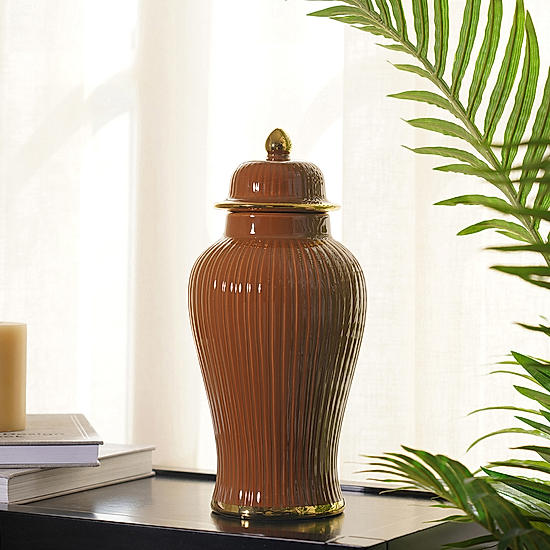 Buy Glam Small Brown Urn Online at Pure Home and Living | 465499