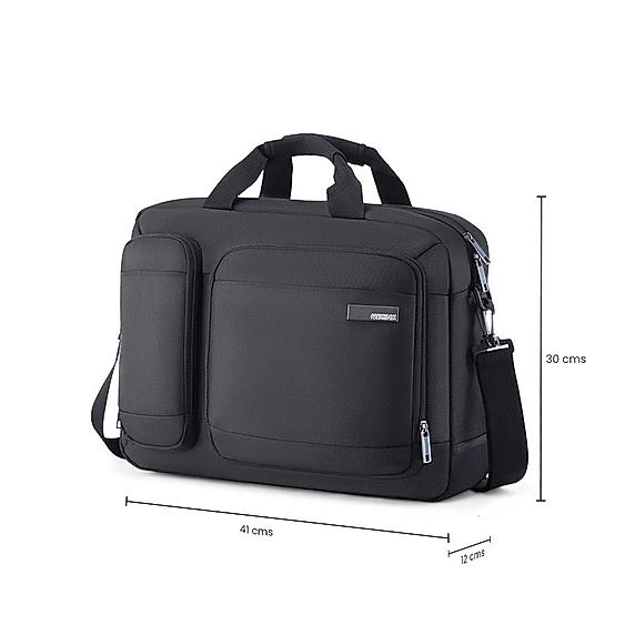 Buy Black Nova Briefcase Medium (30 cm) Briefcase Online at American ...