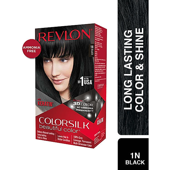 Revlon Colorsilk Hair Color with Keratin - (Black 1N ,40 + 40ml)