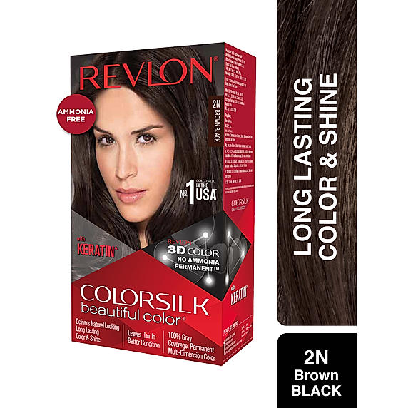 Revlon Colorsilk Hair Color with Keratin - (Brown Black 2N ,40 + 40ml)