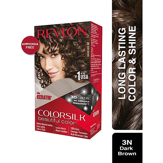 Revlon Colorsilk Hair Color with Keratin - (Dark Brown 3N ,40 + 40ml)