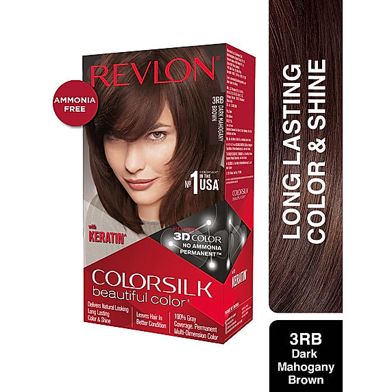 Revlon Colorsilk Hair Color with Keratin - (Dark Mahogany Brown 3RB ,40 + 40ml)