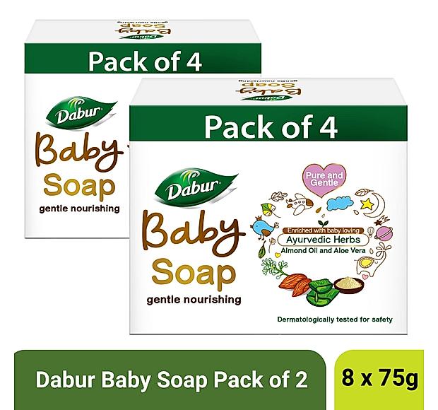 Dabur Baby Soap 75gX4 (Pack of 2)