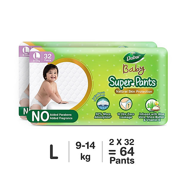 Dabur Baby Super Pants-Large 32Pack (Pack of 2)
