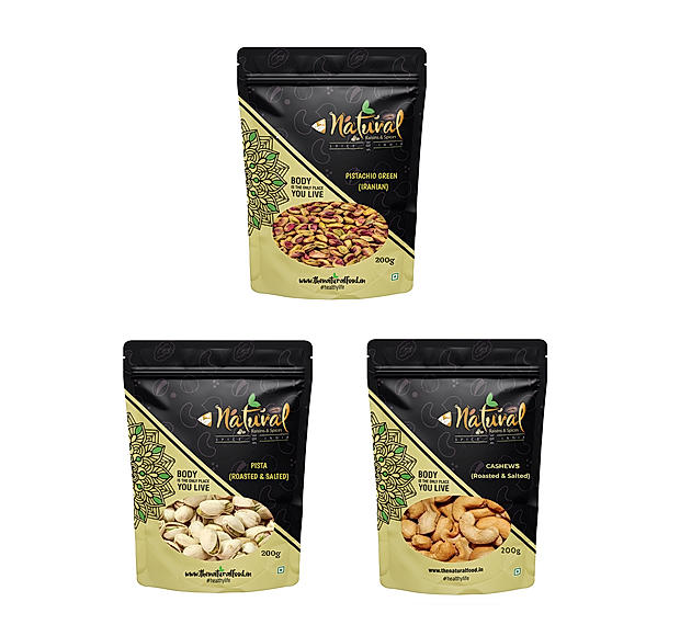 Pista Green, Salted Pista & Salted Cashews ( 200 gms each Combo Pack )