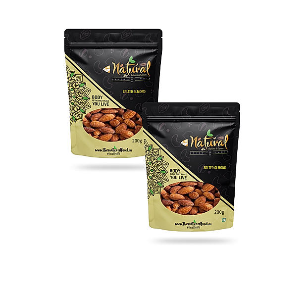 Salted Almonds (200 gm X 2 Combo Pack)