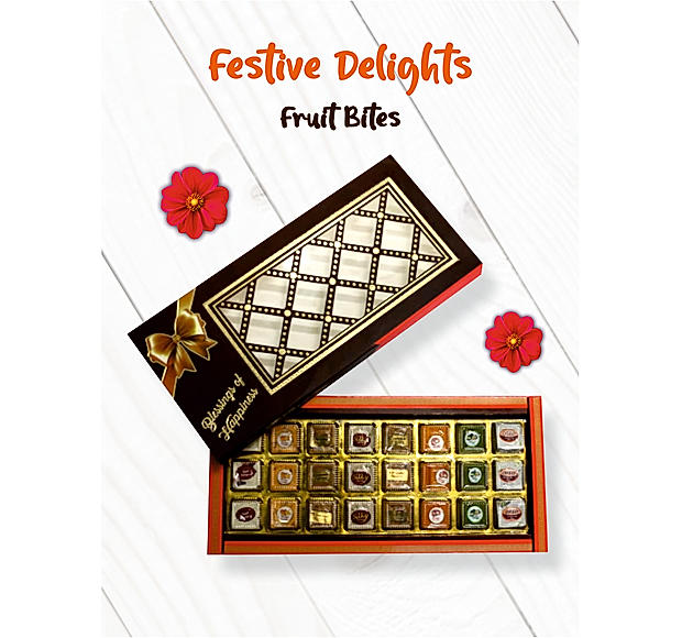 Festive Delights Tray - Fruit & Nut Bites (Mega Assorted Combo of Fruit & Nut Bites 24 Nos)