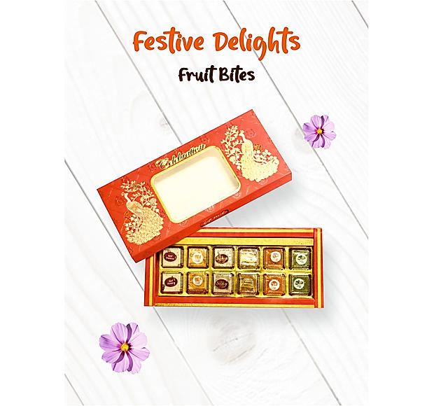 Festive Delights Tray - Fruit & Nut Bites (Assorted Combo of Fruit & Nut Bites 12 Nos)