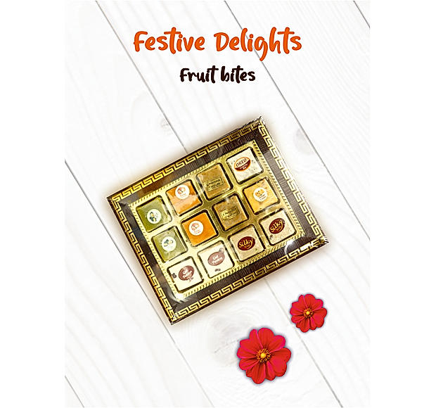 Festive Delights Tray - Fruit & Nut Bites (Assorted Combo of Fruit & Nut Bites 12 Nos)